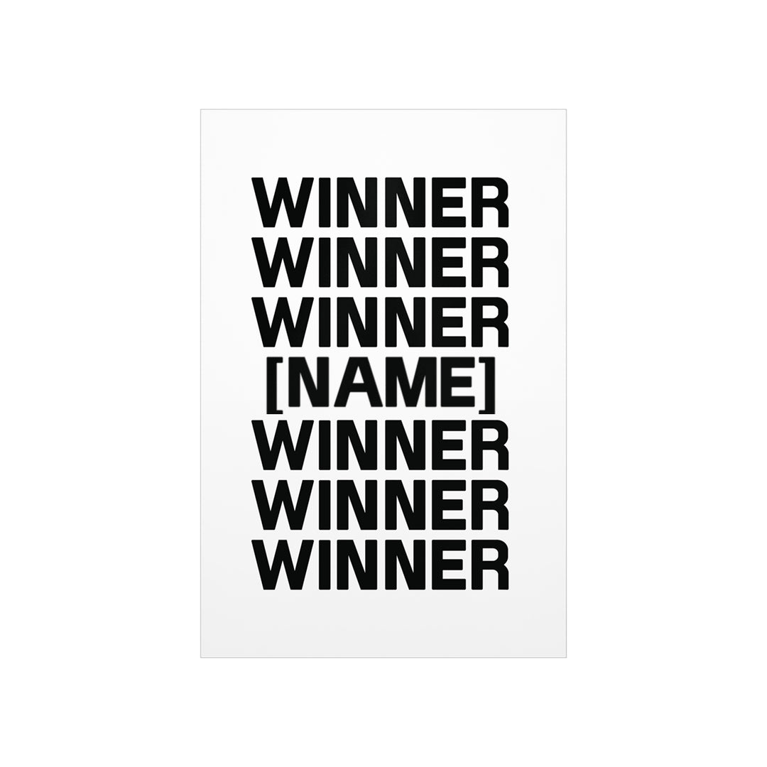 Personalized winner poster