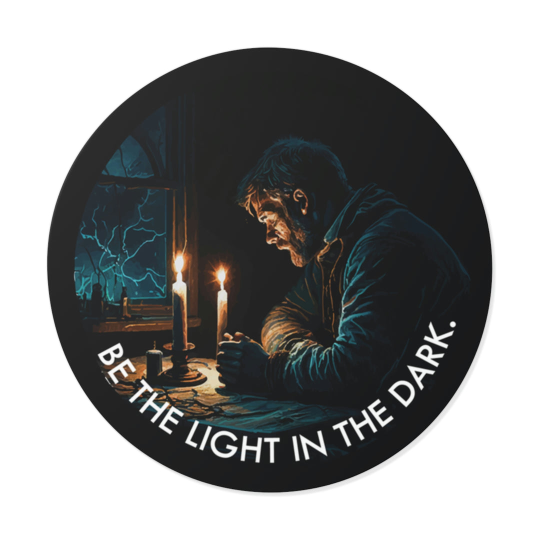 Be the light in the dark and make a positive difference. Inspirational sticker to remind us of our potential. Perfect present for world-changers.  #size_2x2-inches