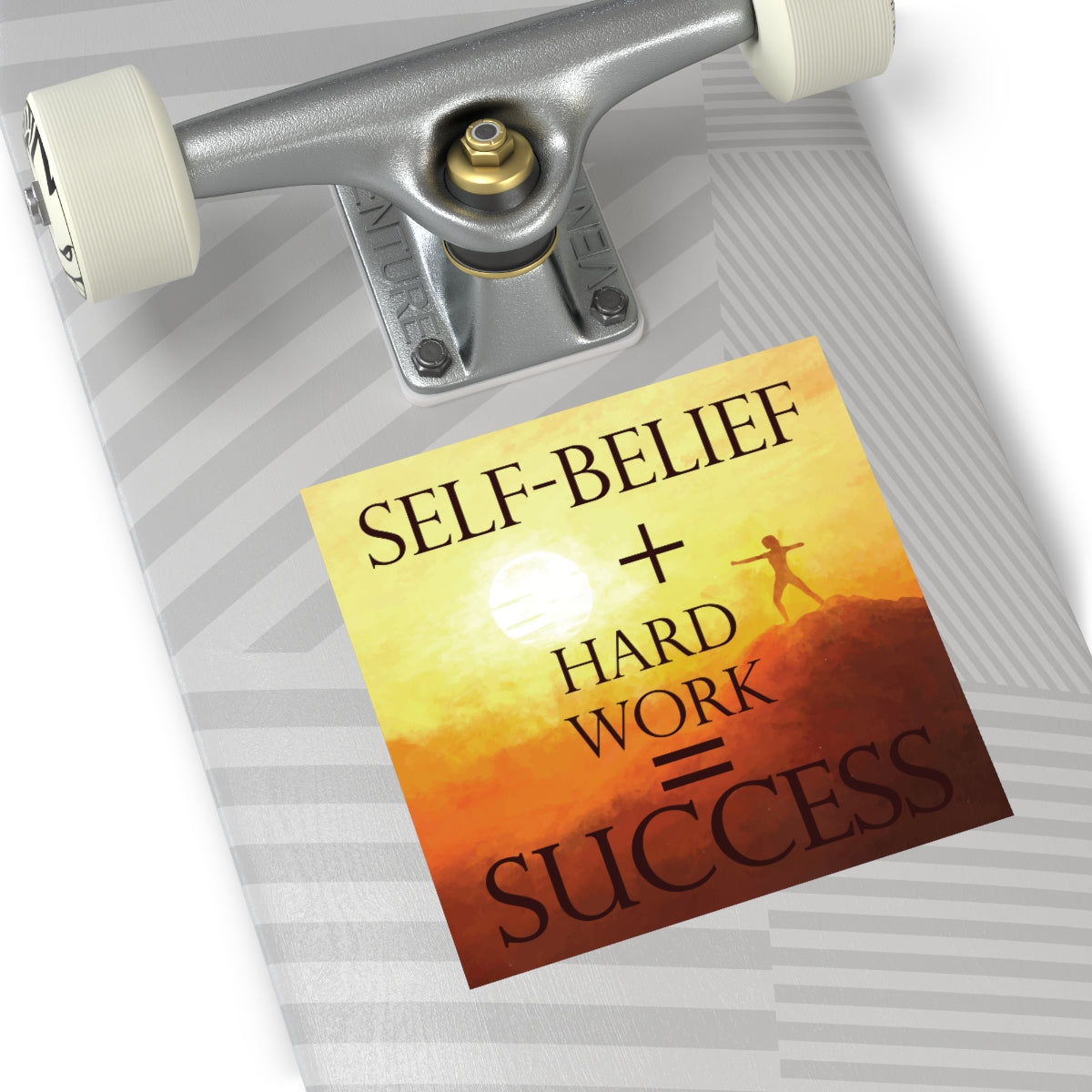 Self-belief and hard work sticker | Shop Success Stickers #size_5x5-inches