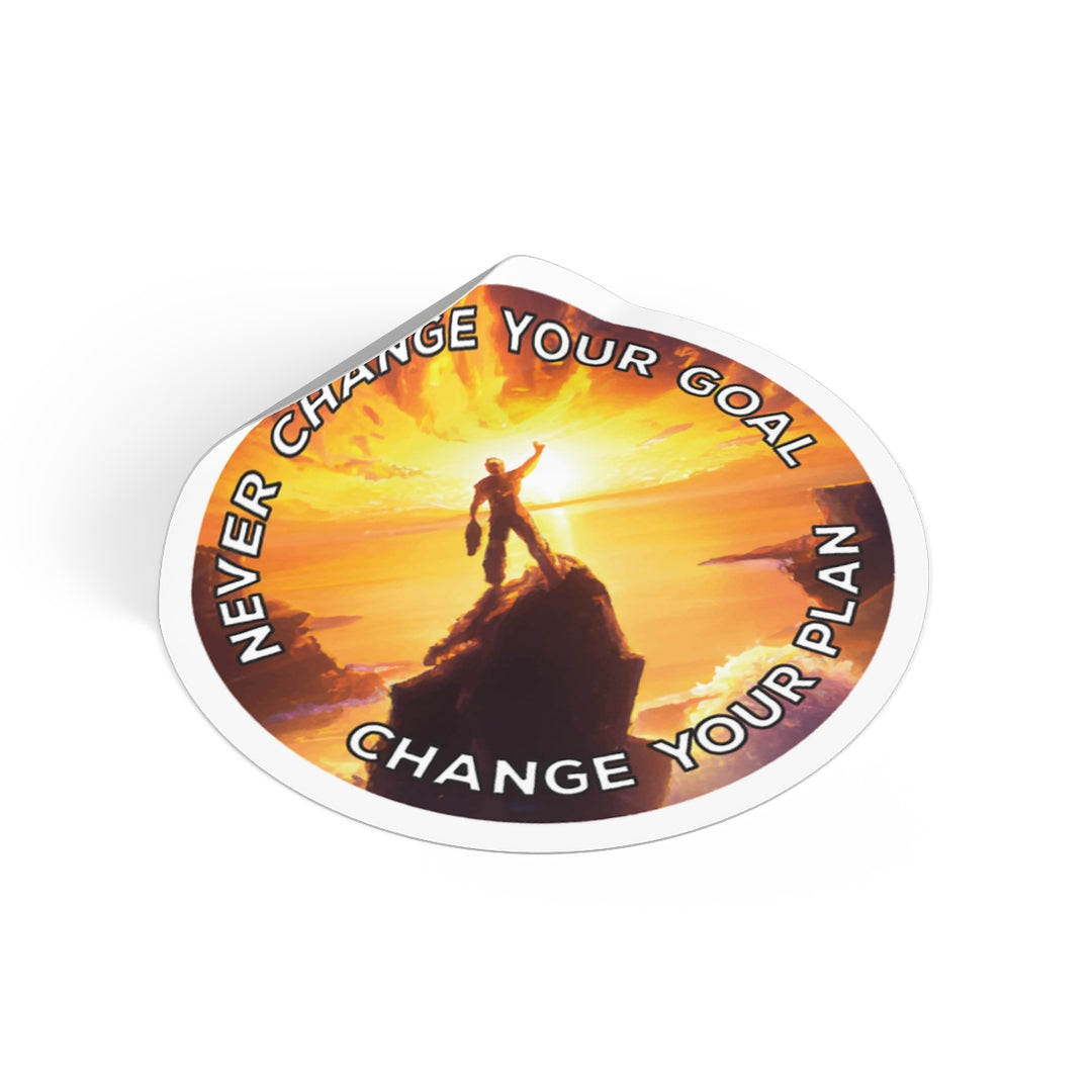 Never change your goal - Round Vinyl Sticker #size_2x2-inches