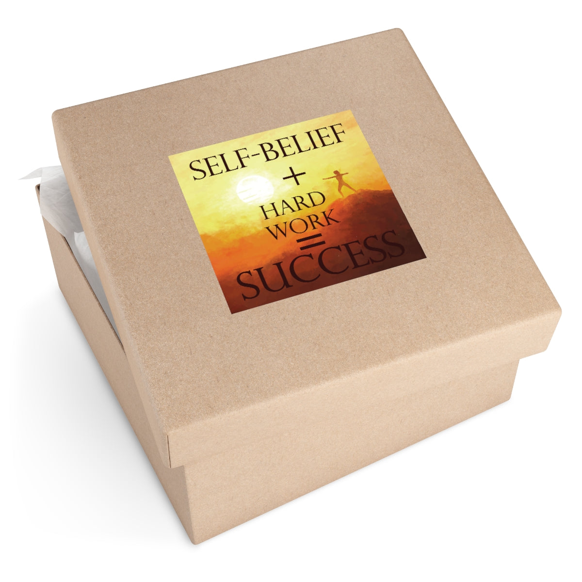 Self-belief and hard work sticker | Shop Success Stickers #size_8x8-inches