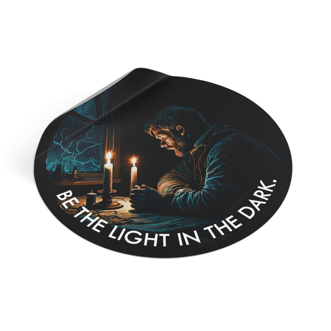Be the light in the dark and make a positive difference. Inspirational sticker to remind us of our potential. Perfect present for world-changers.  #size_3x3-inches