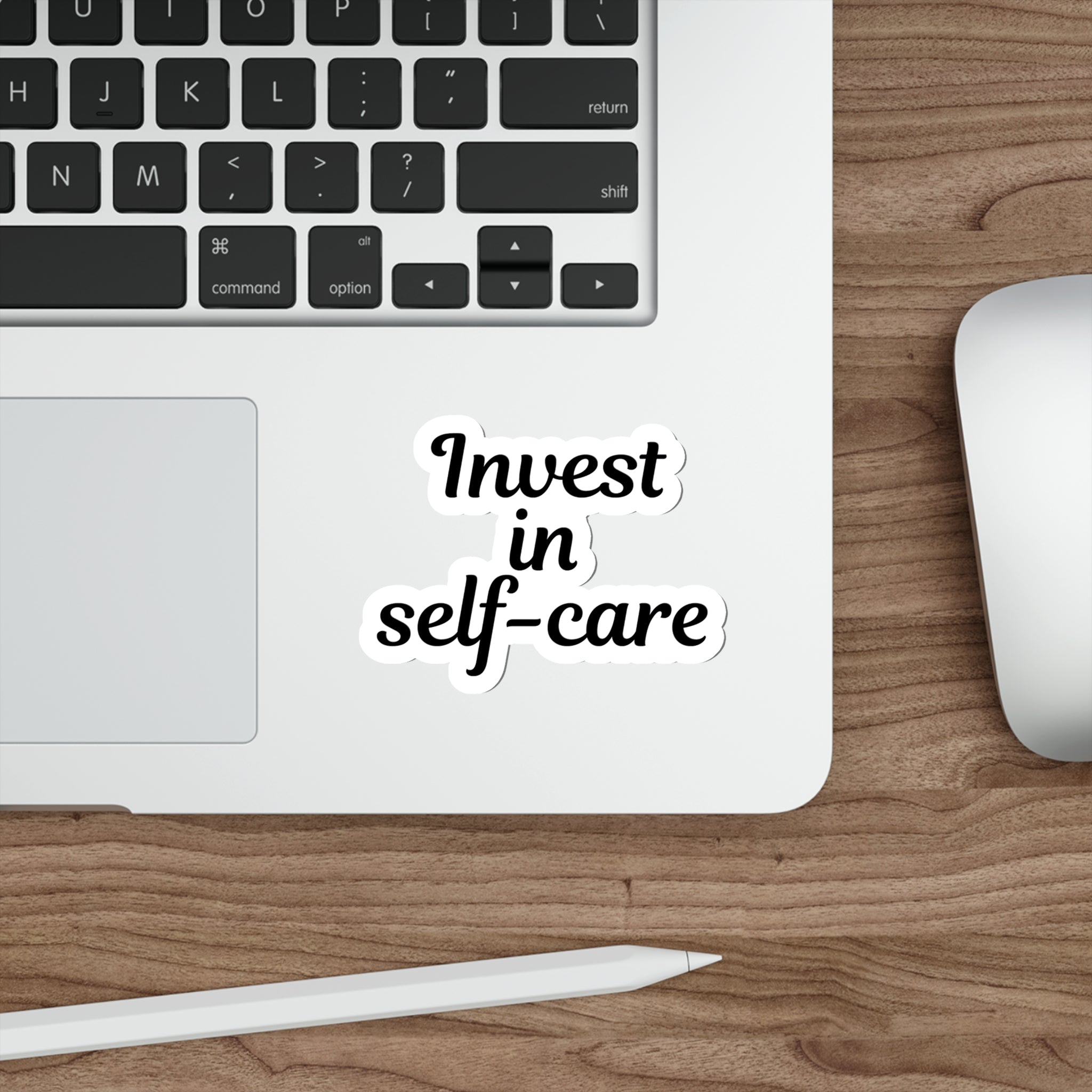 Invest in self-care sticker | Shop short self-care quotes #size_4x4-inches