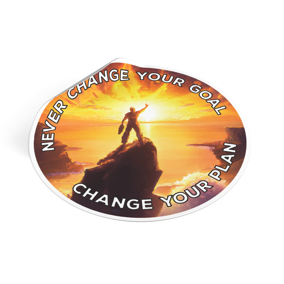 Never change your goal - Round Vinyl Sticker #size_3x3-inches