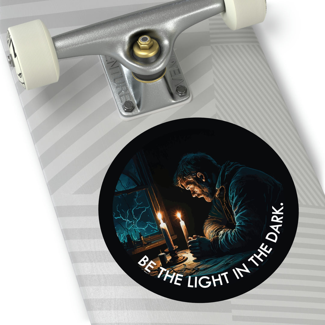 Be the light in the dark and make a positive difference. Inspirational sticker to remind us of our potential. Perfect present for world-changers.  #size_6x6-inches