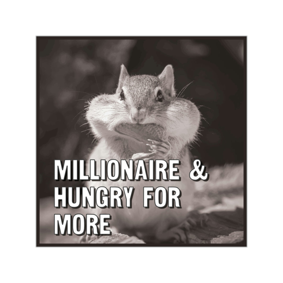 Millionaire and hungry for more sticker