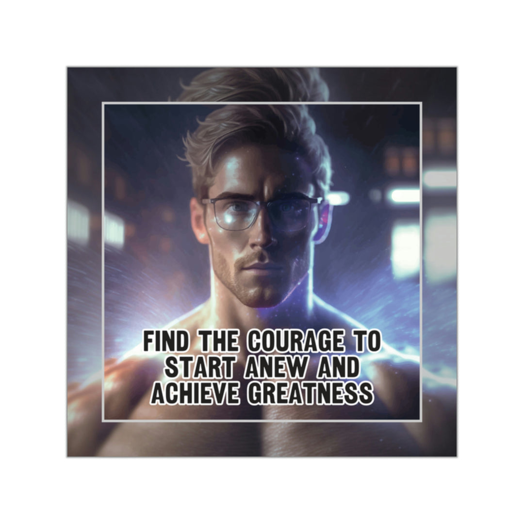Achieving Greatness Starts with This Inspiring Square Sticker! #size_2x2-inches