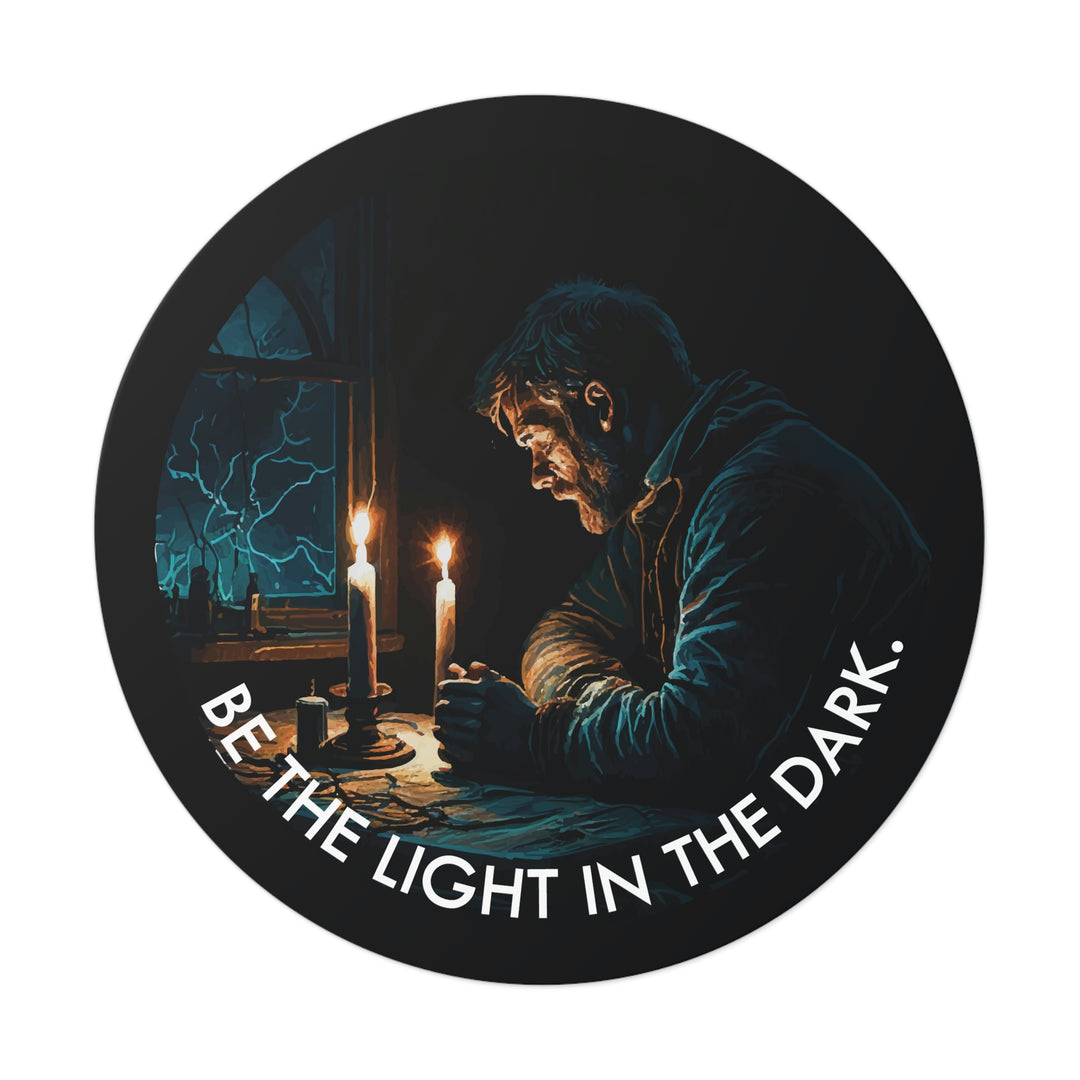 Be the light in the dark and make a positive difference. Inspirational sticker to remind us of our potential. Perfect present for world-changers.  #size_6x6-inches